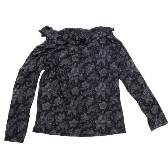 LAUREN JEAN CO WMNS SZ L FRONT RUFFLE LONG SLV TOP - Picture 6 of 6